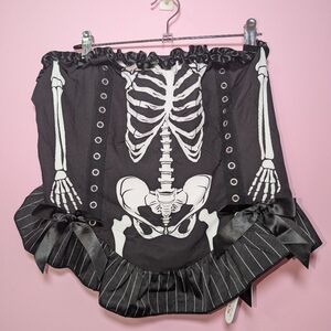 Gothic Skeleton Print Bust Corset Top